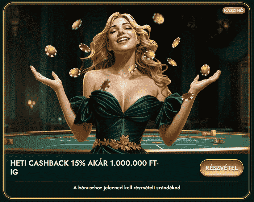 Cashed Casino Heti Cashback Bónusz